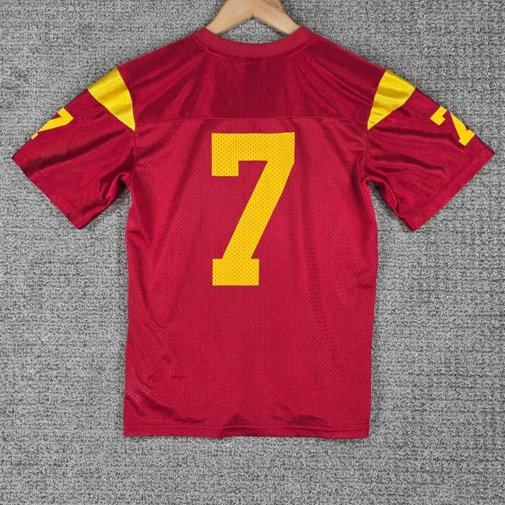 Nike USC Trojans Youth Football Jersey‎ Red Yellow Size Medium 12-14 #7